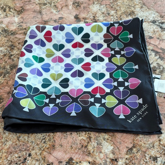 Kate Spade Colorful Heart Pattern Scarf - Picture 5 of 5